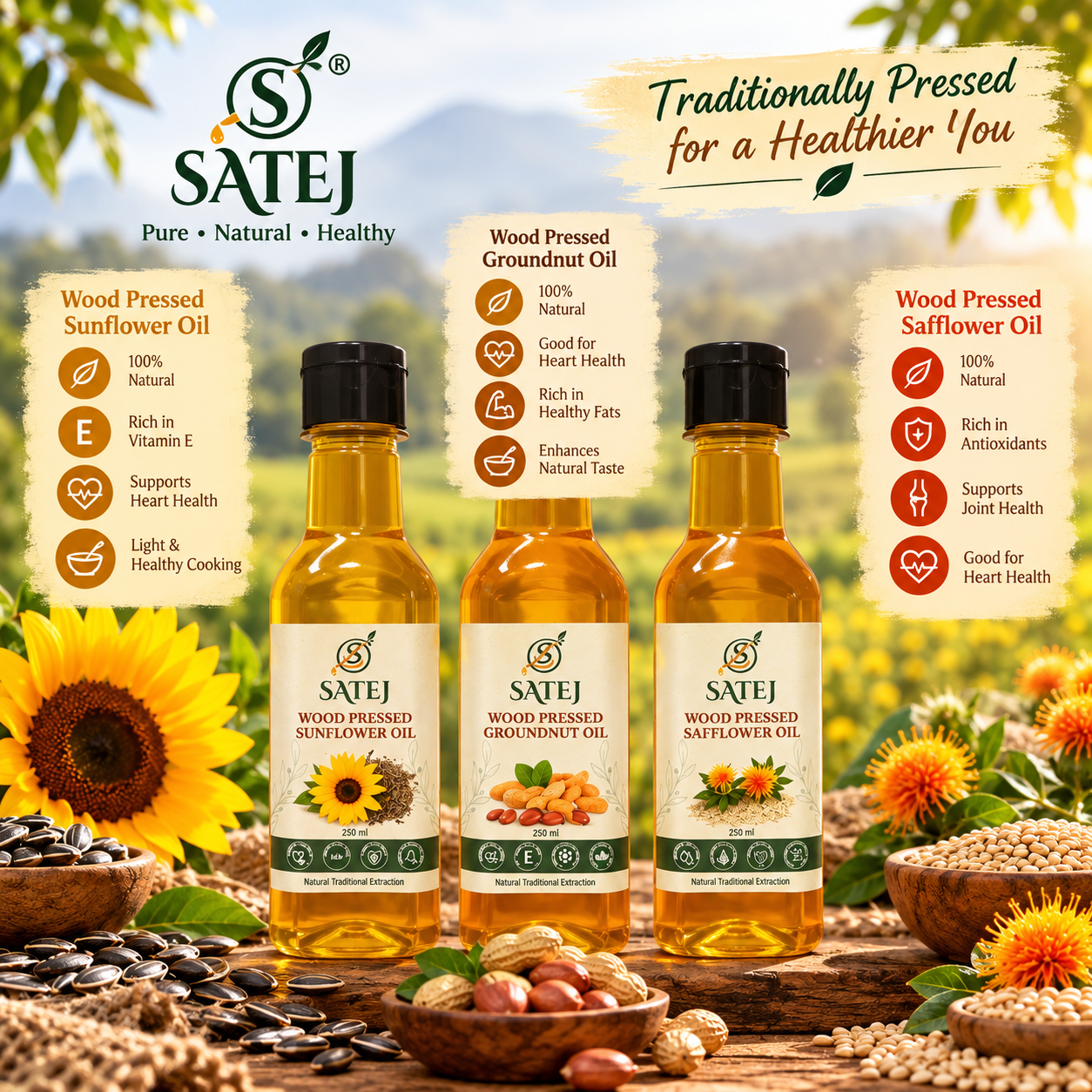 Satej Everyday Cooking Oil Combo